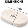 KC KULLICRAFT Natural Marble Soap Dish  Oval Stone Soap Holder with Drainage Holes, Heavy Duty Bathroom Countertop Soap Tray, Handmade Bath Accessory (15 x 9 cm) view 3