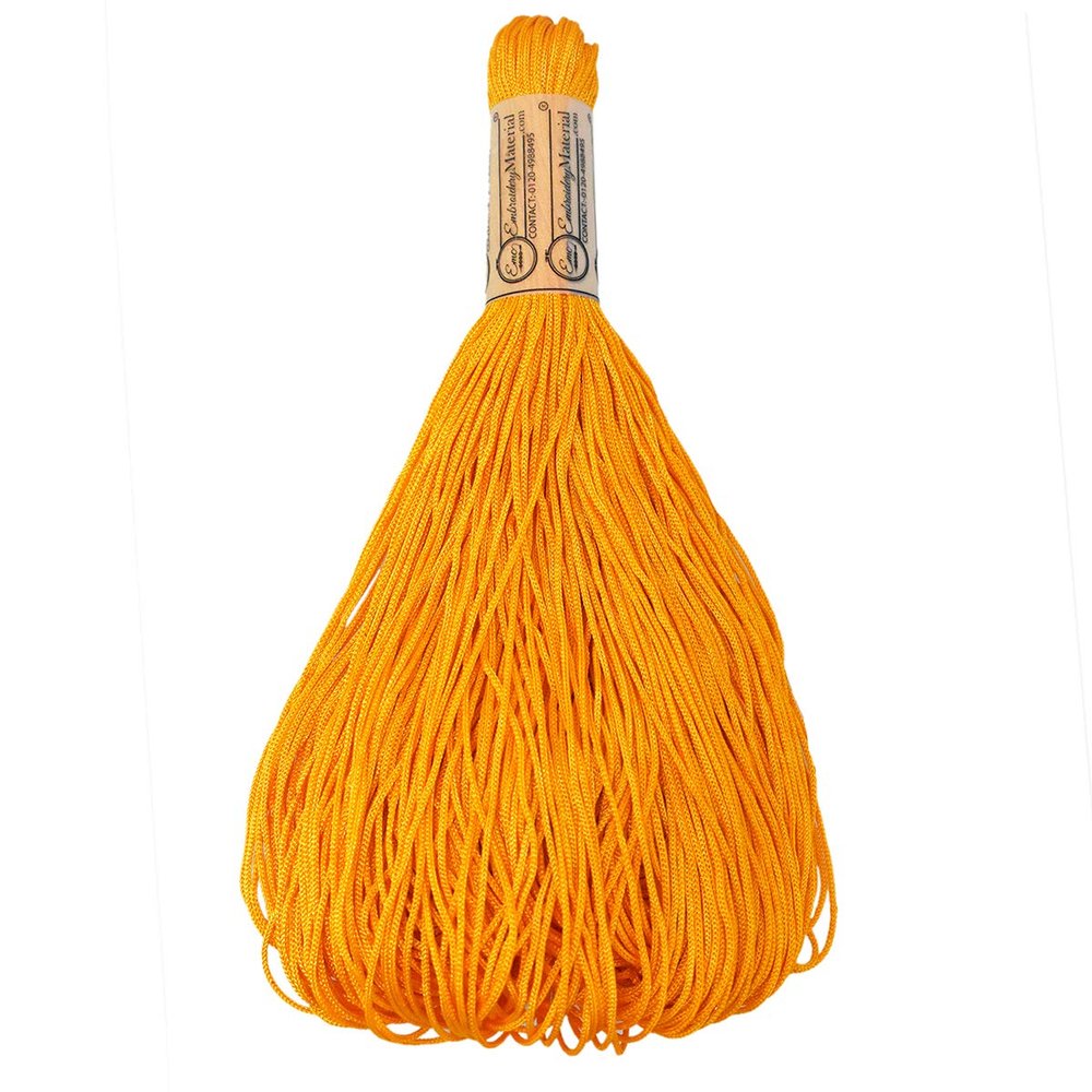 Embroiderymaterial 1MM Nylon Cord for Jewelry Making  95 Metre Yellow Braided Nylon Thread for Beading, Bracelets, Macrame & Craft Projects (1 Roll)