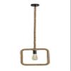 tu casa 220W HG-03 Holder Type e-27 Square Shape Jute Rope Pendent Light (Light Brown, 12x1x40", Bulb not Included) view 1