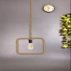 tu casa 220W HG-03 Holder Type e-27 Square Shape Jute Rope Pendent Light (Light Brown, 12x1x40", Bulb not Included) view 2