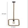 tu casa 220W HG-03 Holder Type e-27 Square Shape Jute Rope Pendent Light (Light Brown, 12x1x40", Bulb not Included) view 3