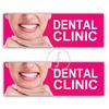 fingerz Pack of 4 Dental Clinic Tooth Teeth Care Dentist Printed Posters Mural Stomatology Sign Sticker for Clinic Wall Glass Cabin Doors Office Medical Collage Doctor Home Decorations Hospital Removable (12 x 4 inch) (Pink) view 1
