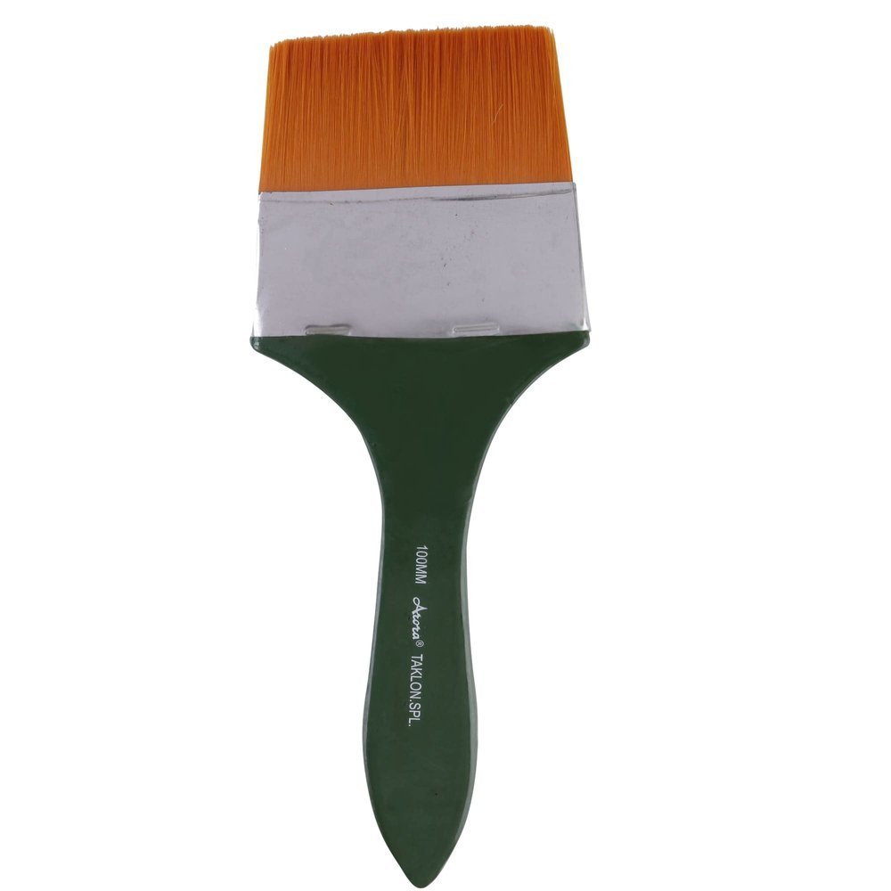 Kabeer Art Arora Flat Synthetic Hair Paint Brush of 4 inch for Watercolor and Acrylic Painting (100 mm)