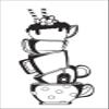 Sticker Hub Cups of Tea and Coffee Decorative Fridge Sticker - Refrigerator Sticker BS810 view 1