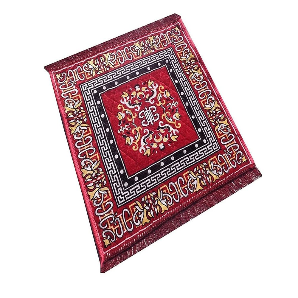 GT Gloptook Pooja Asana/Puja Mat (24 * 24),Red Color