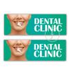 fingerz Pack of 4 Dental Clinic Tooth Teeth Care Dentist Printed Posters Mural Stomatology Sign Sticker for Clinic Wall Glass Cabin Doors Office Medical Collage Doctor Home Decorations Hospital Removable (12 x 4 inch) (Green) view 1
