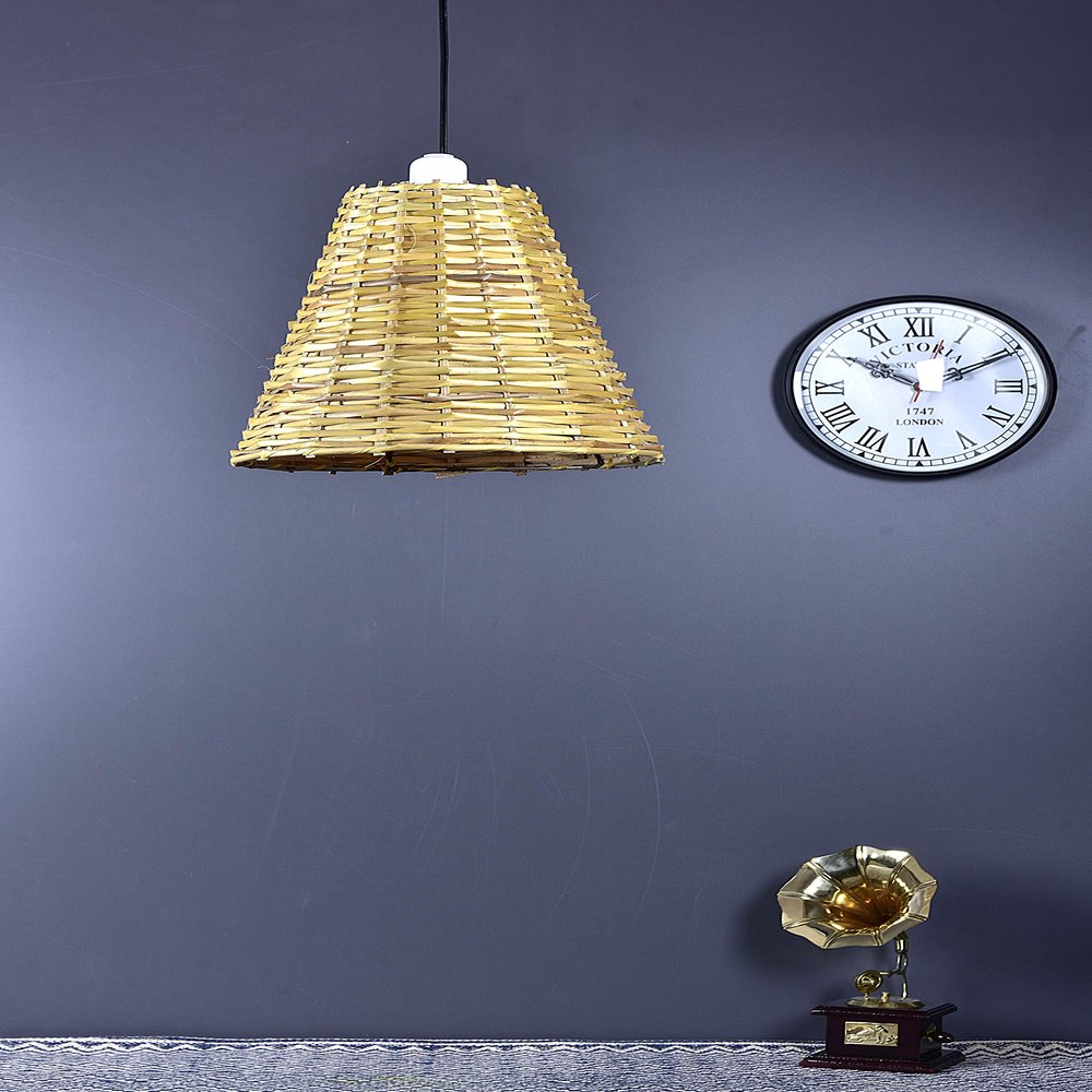 tu casa HG-17 220W Pendant Light, Light Brown, Pyramid Cane