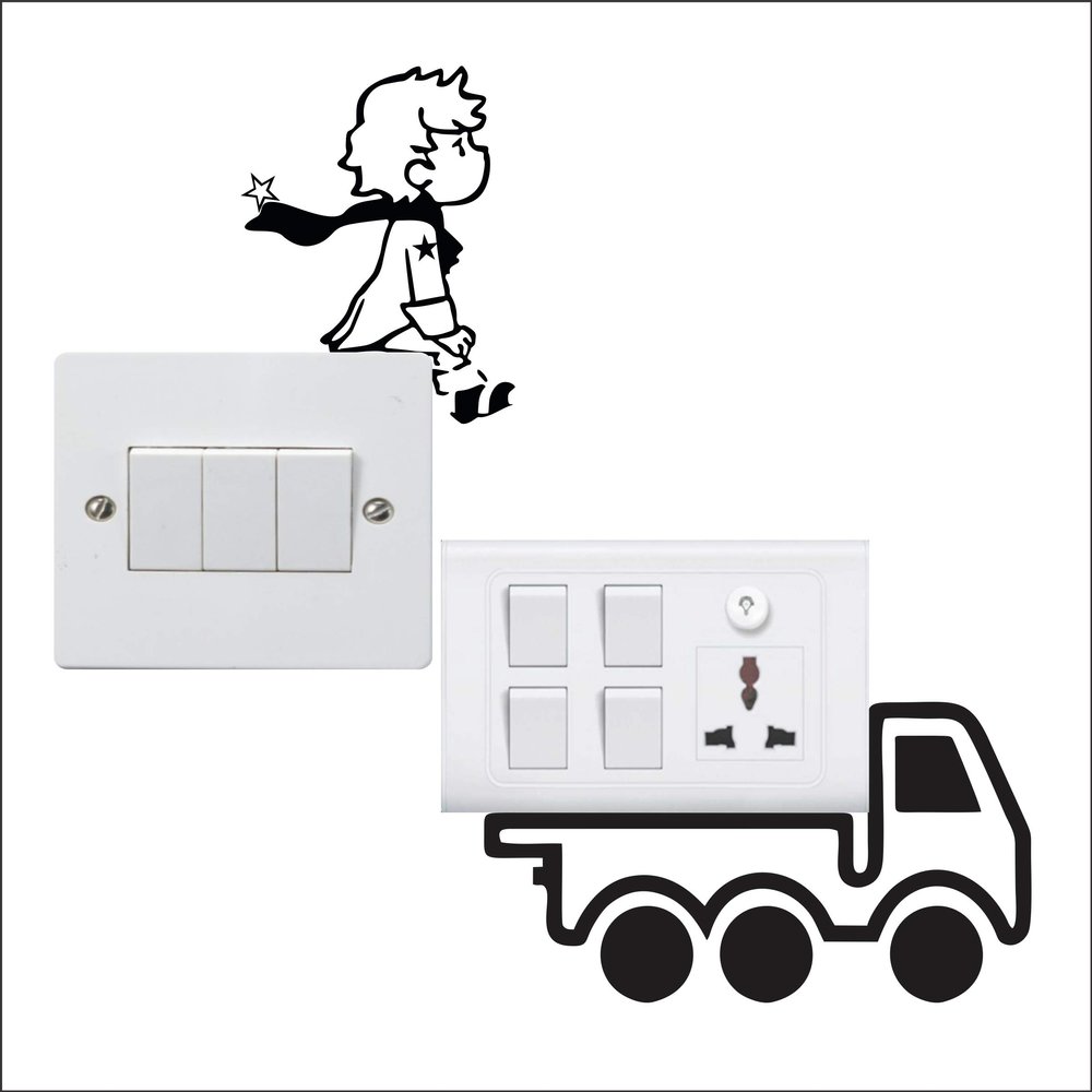 Switch Board Sticker - Sticker Hub Wall Decorative - Switch Panel Stickers Wall Sticker Set of 2 - Light Switch Sticker SW108