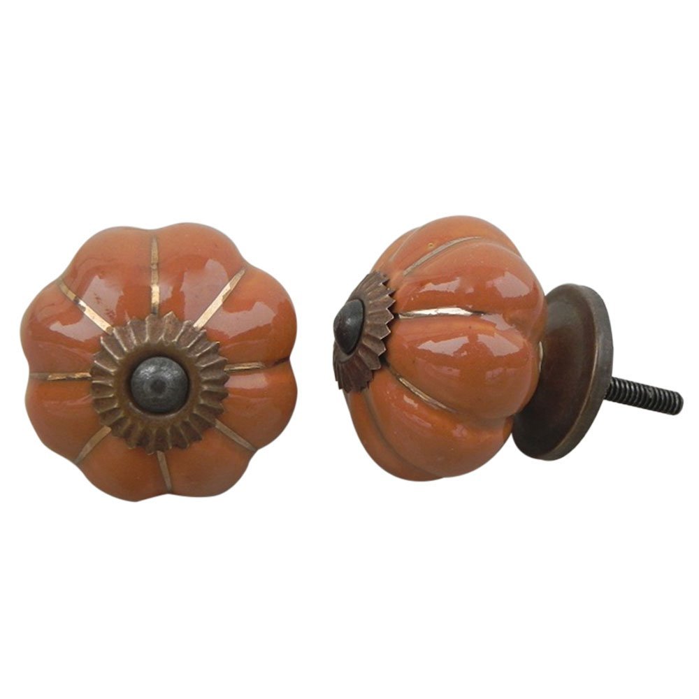 Indian-Shelf 8 Packs Brown Solid Ceramic Luxurious Drawer Knobs for Kitchen Cabinet Hardware Door Decorative Dresser Pulls Online