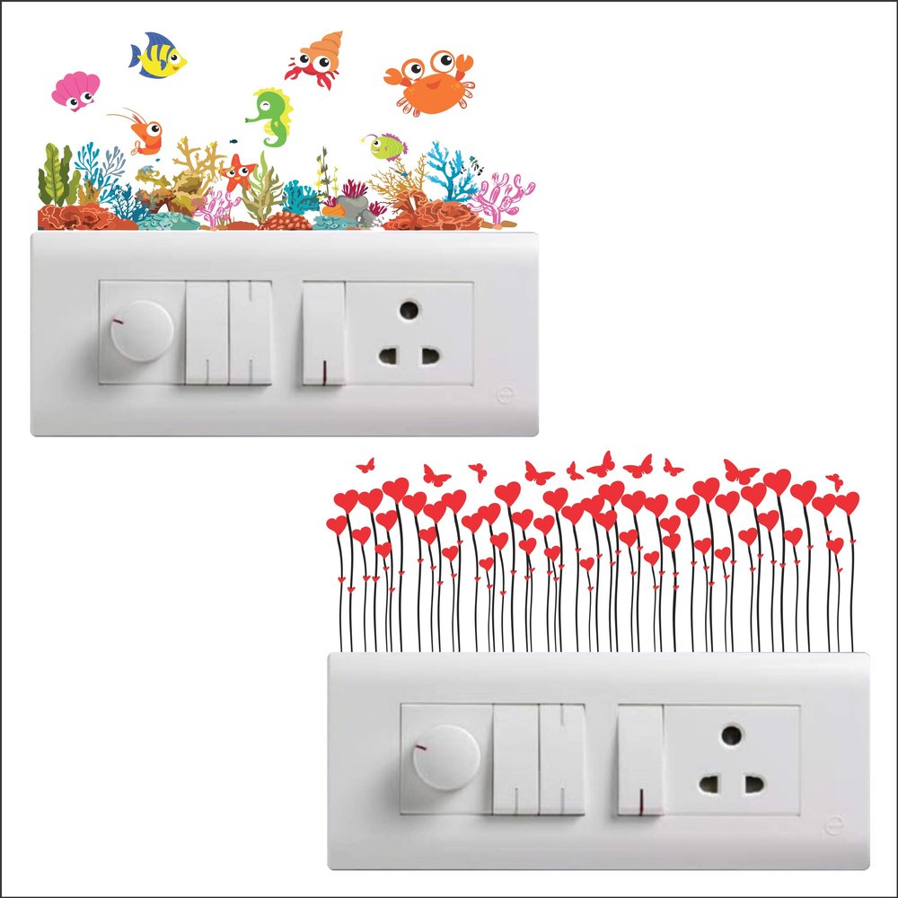 Switch Board Sticker - Sticker Hub Wall Decorative - Switch Panel Stickers Wall Sticker Set of 2 - Light Switch Sticker SW114