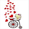 Sticker Hub Loving Kitty Decorative Fridge/Refrigerator Sticker (Vinyl, Multicolour) BS795 view 1