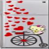 Sticker Hub Loving Kitty Decorative Fridge/Refrigerator Sticker (Vinyl, Multicolour) BS795 view 2
