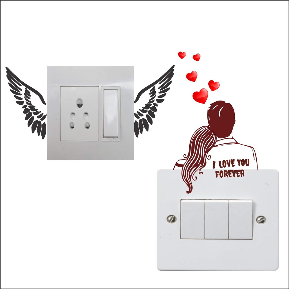 Switch Board Sticker - Sticker Hub Wall Decorative - Switch Panel Stickers Wall Sticker Set of 2 - Light Switch Sticker SW112