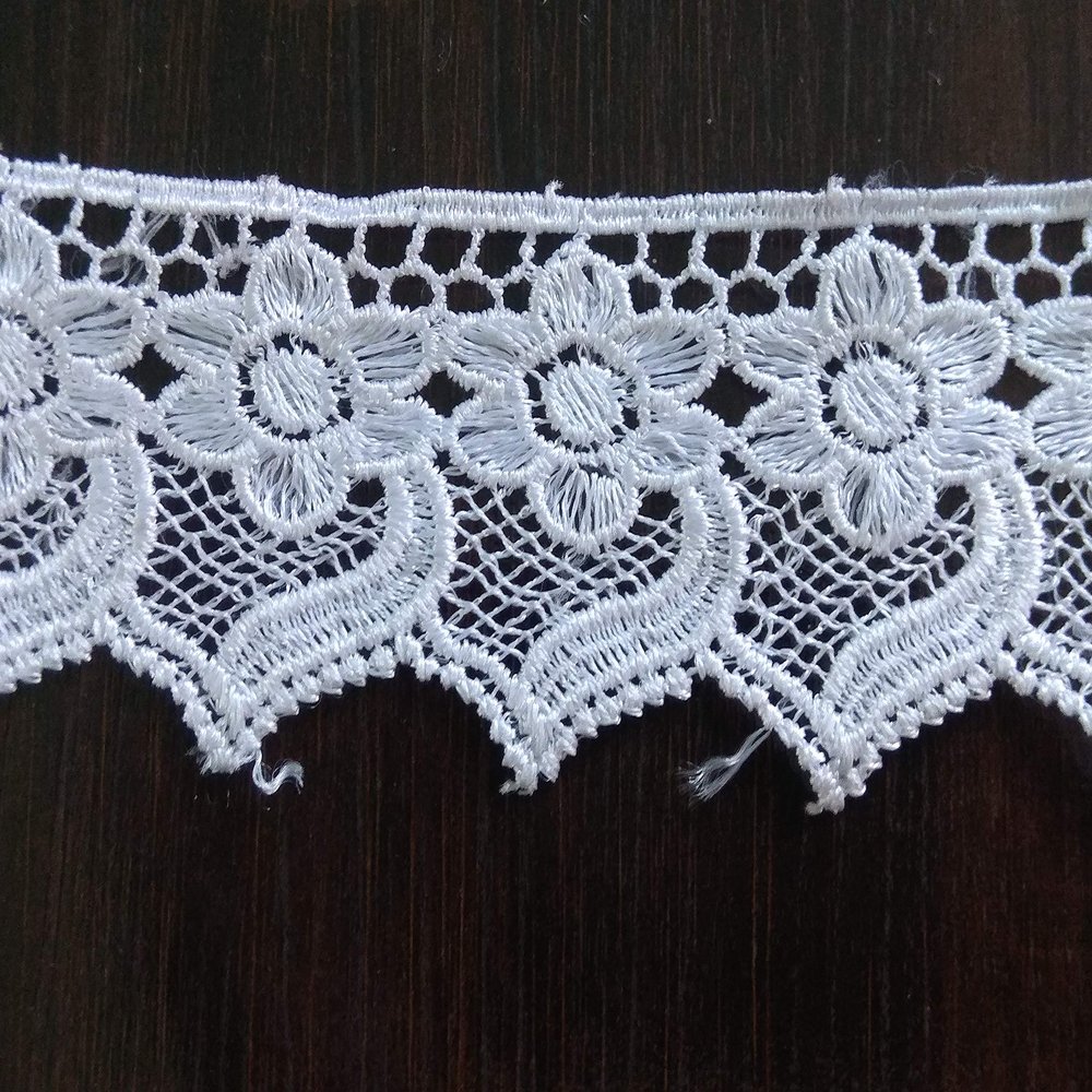 White Crochet lace 2 inch Wide for Frocks,Dresses,Curtains,Decoration 10 Meters
