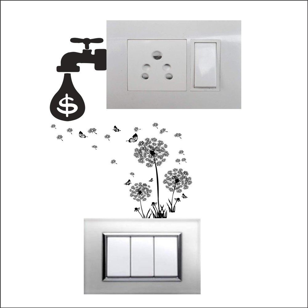Switch Board Sticker - Sticker Hub Wall Decorative - Switch Panel Stickers Wall Sticker Set of 2 - Light Switch Sticker SW106