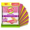 Scotch-Brite Sponge Wipes- Reusable, Kitchen and House Cleaning- Easy to use, Cleans any mess in a swipe, Absorbs water its own 10x weight, Multi- color, Biodegradable (pack of 10) view 1