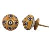 Indian-Shelf 8 Packs Yellow Flower Ceramic Drawer Knobs for Kitchen Cabinet Hardware Door Decorative Dresser Pulls Premium Handmade view 1
