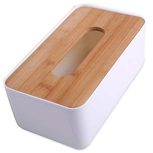 LWVAX Rectangular Shape Leather Tissue Box Holder | Paper Napkin Holder Case | Tissue Holder Dispenser Organizer for Car Decor Home Room Hotel (ABS)