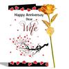 Alwaysgift Happy Anniversary Dear Wife Greeting Card & Golden Rose Hamper view 1