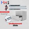 MHS Quadro Telescopic Drawer Channel Slide Runner Bottom Under Mount Galvanized Channel Silent Hydraulic Soft Closing With Locking Clips(18" - 450 MM) view 2