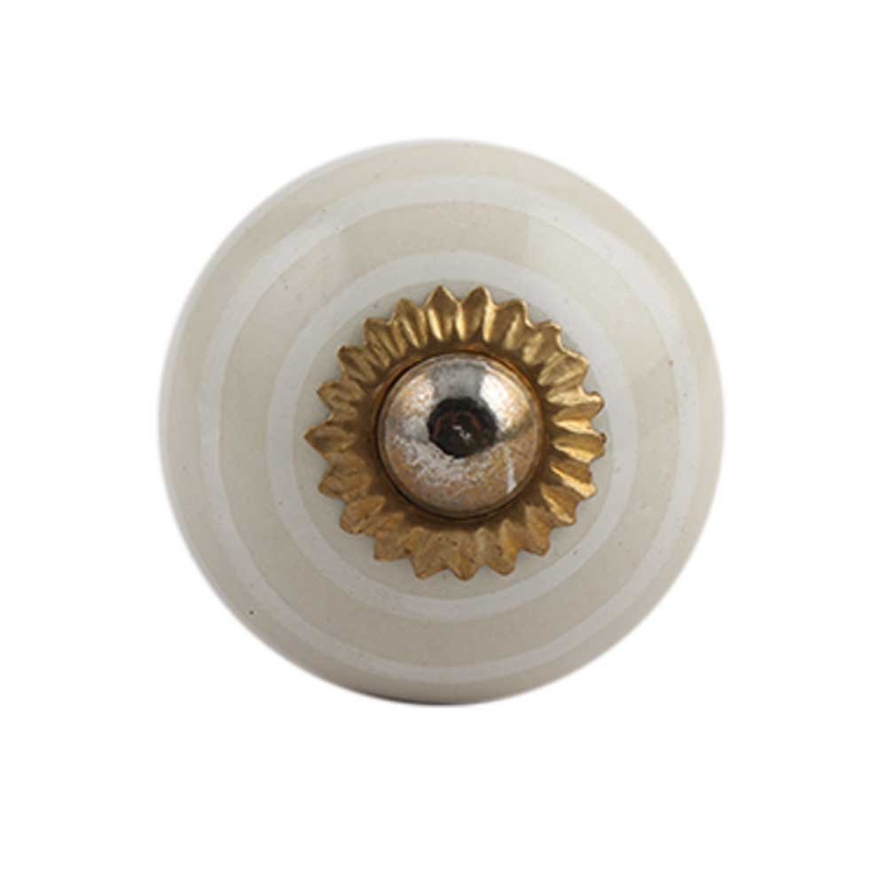 Indian-Shelf 8 Packs Cream Stripe Ceramic Drawer Knobs for Kitchen Cabinet Knobs Door Pulls Decorative Dresser Premium Cupboard