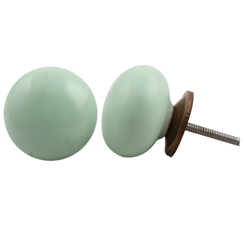 Indian-Shelf 8 Pieces Green Solid Ceramic Drawer Knobs for Kitchen Cabinet Hardware Door Decorative Dresser Pulls Luxurious Magnificence