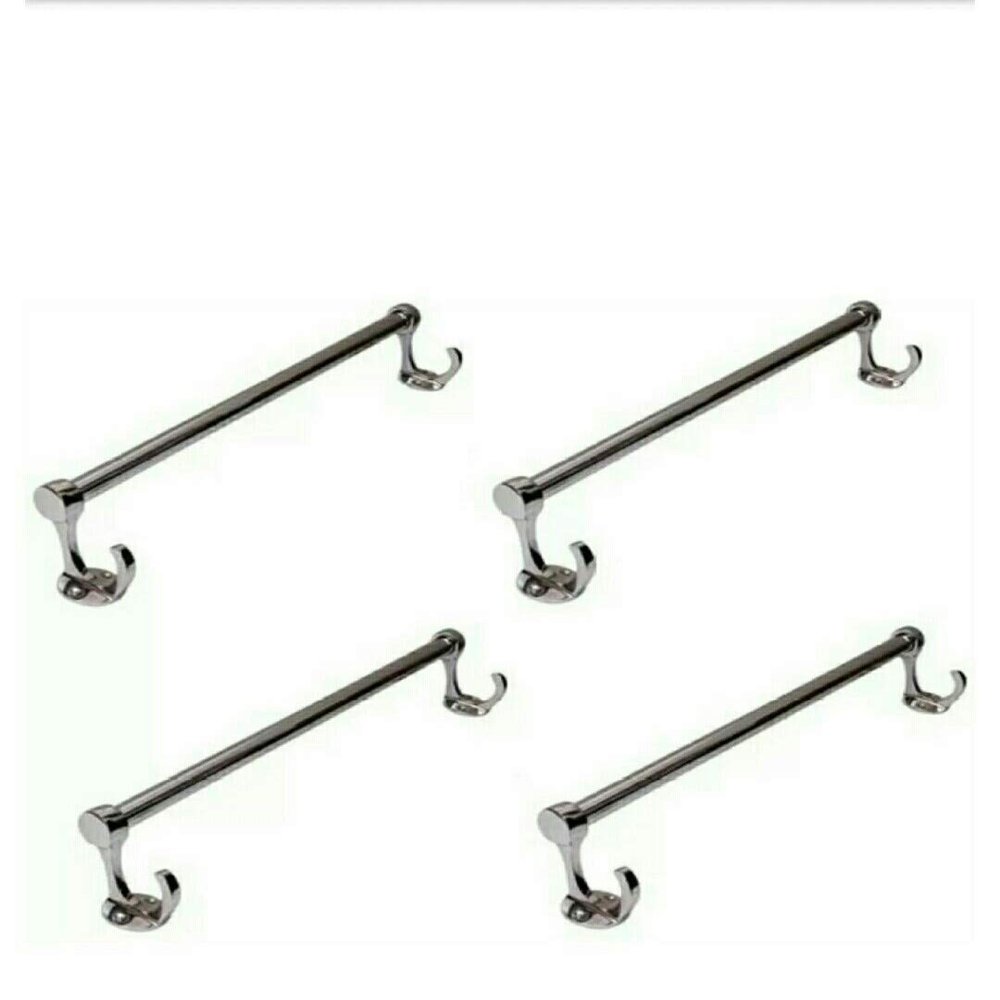 deeplax Stainless steels ALM Hook bathrooms Towel Holder/Rod/Stand/Hanger/Rail/bar Robe/Rack/Bathroom Accessories/Chrome Finish 24 inches (2 feet) Set of 4 pcs