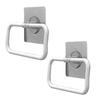 HOKIPO Magic Sticker Series Self-Adhesive Plastic Towel Holder Hanger (White) -Pack of 2 view 1