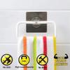 HOKIPO Magic Sticker Series Self-Adhesive Plastic Towel Holder Hanger (White) -Pack of 2 view 2