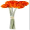 Fourwalls Artificial Synthetic Chrysanthemum Flower Bunch (6 Flowers, 30 cm Tall, Orange) view 1