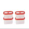 Cutting EDGE 360 View Clear-Top 3 Line Modular Containers Oval (535 ML) Set of 4 - Red Lids view 1
