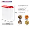 Cutting EDGE Modular Plastic Containers Set of 2 BPA-Free & Leak-Proof, Stackable & Nestable, Reusable Food Organizers for Kitchen, Pantry, Fridge & Meal Prep (2 x 1800 ML) - Red Lids view 4