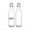Pure Source India Glass Water Bottle - Set Of 2, Clear, 1000ml view 1