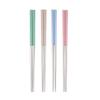 Iktu 4 Pairs Reusable Chopsticks Set - Stainless Steel Japanese Chopsticks, Lightweight Easy to Use Chop Sticks for Sushi, Noodles and Other Asian Food (Silver Wheat Grip) view 1