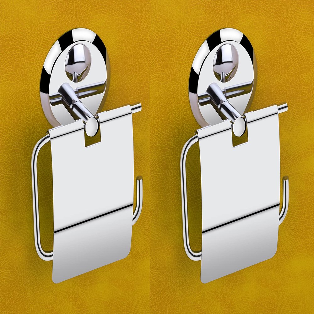 Easyhome Furnish Stainless Steel Toilet Paper Holder/Stainless Steel Tissue Paper Holder Set of 2 Pieces-Creta