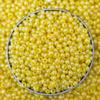 EmbroideryMaterial 11/0 Yellow Glass Stone Pearls Raw Materials for Making Toran, Beads for Jewellery Making, Bag Decoration, Embroidery, Yellow Muthyalu Craft etc (2MM/100 Grams) view 1