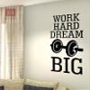 ISEE360 Work Hard Dream Big Inspirational Quotes Gym Wall Stickers Bodybuilding Fitness Center Sport Gym Decal Wall Decor Vinyl Black Decals L x H 48 Cm X 60 Cm view 1