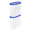 Cutting EDGE Modular Container Set of 2 BPA-Free & Leak-Proof, Stackable & Nestable, Reusable Food Organizers For Kitchen, Pantry, Fridge & Meal Prep (2 x 1800ml) - Blue Lids view 3