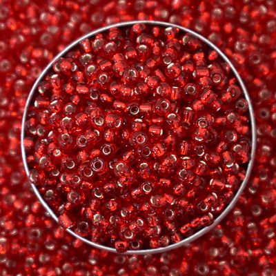 EmbroideryMaterial 11/0 Red Glass Stone Pearls, Seed Beads, Raw Materials for Making Toran, Beads for Jewellery Making, Bag Decoration,Embroidery, Craft etc Muthyalu (2MM/100 Grams)