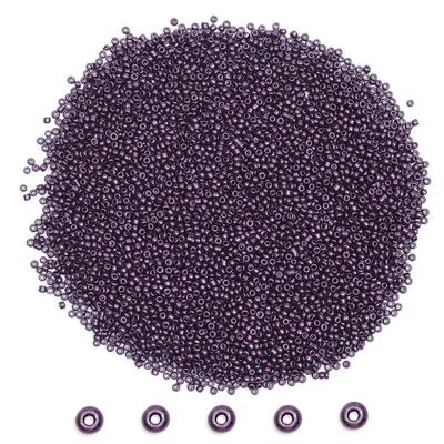 EmbroideryMaterial 10/0 Dark Purple Glass Seed Beads for Bracelet Making, Hand Embroidery, Jewellery Making, Bead Weaving & DIY Craft Opaque Lustre Glass Beads (22.5 mm, 100 g)