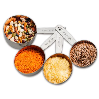 Steren Impex | Stainless Steel Measuring Cup, Round Shaped, Set of 4 (1/4, 1/3, 1/2 & 1 Cup) Matt Finish