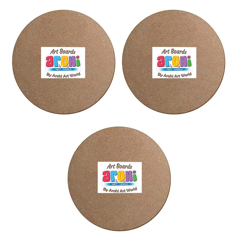Arohi Art World Art Boards for Painting and Art & Craft Purpose Size: 6x6 inches Set of 3, Thickness 4mm