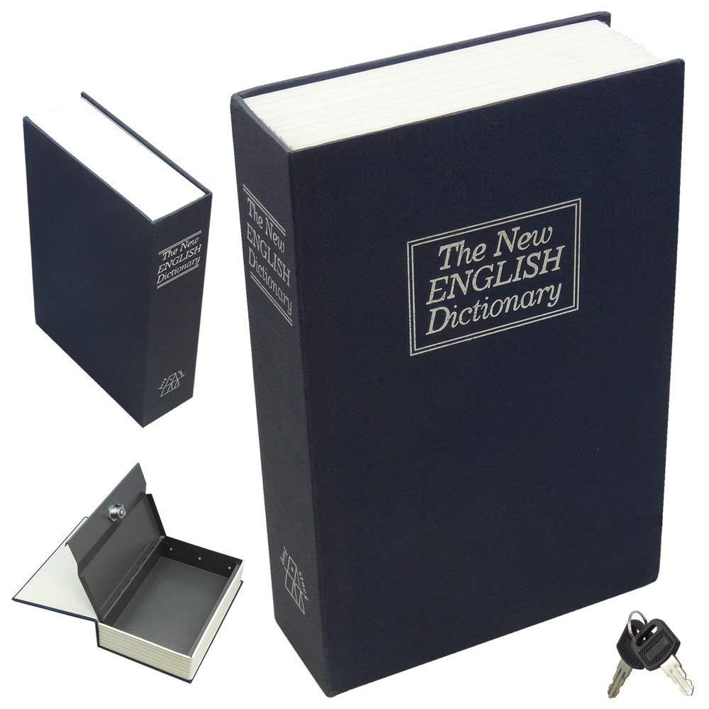 Anugrah Mart Book Safe Dictionary Style Iron Locker Jewellery Home Hidden Box (Random Colour, Standard Size)