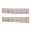 HOKIPO Magic Sticker Series Self Adhesive Plastic Bathroom/Kitchen Wall Hook Rail for Hanging Napkin, Utensils, Key (Silver) - Pack of 2 view 1