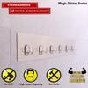 HOKIPO Magic Sticker Series Self Adhesive Plastic Bathroom/Kitchen Wall Hook Rail for Hanging Napkin, Utensils, Key (Silver) - Pack of 2 view 2