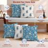 STITCHNEST Set of 5 Polycotton Cushion Covers  12x12 Inches  Blue & White Paisley Floral Prints  Elegant Traditional Cushion Covers for Sofa & Living Room | Perfect for Home Decor view 4
