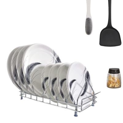 KEEPWELL Stainless steel Plate stand Kitchen countertop Plate Rack for Home & Kitchen Plate storage rack Thali stand