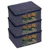 Fancy Walas Cotton Saree Cover Storage Bags with Zip Combo (Navy Blue) view 1