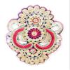 Fressia Fabrics 5 Pcs Sew On Glue On Fabric Patches Embroidery Applique Decoration for Clothes Dress Material Saree Suit Kurti Gown, Art & Craft, DIY Decor - Gold view 1