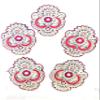 Fressia Fabrics 5 Pcs Sew On Glue On Fabric Patches Embroidery Applique Decoration for Clothes Dress Material Saree Suit Kurti Gown, Art & Craft, DIY Decor - Gold view 2